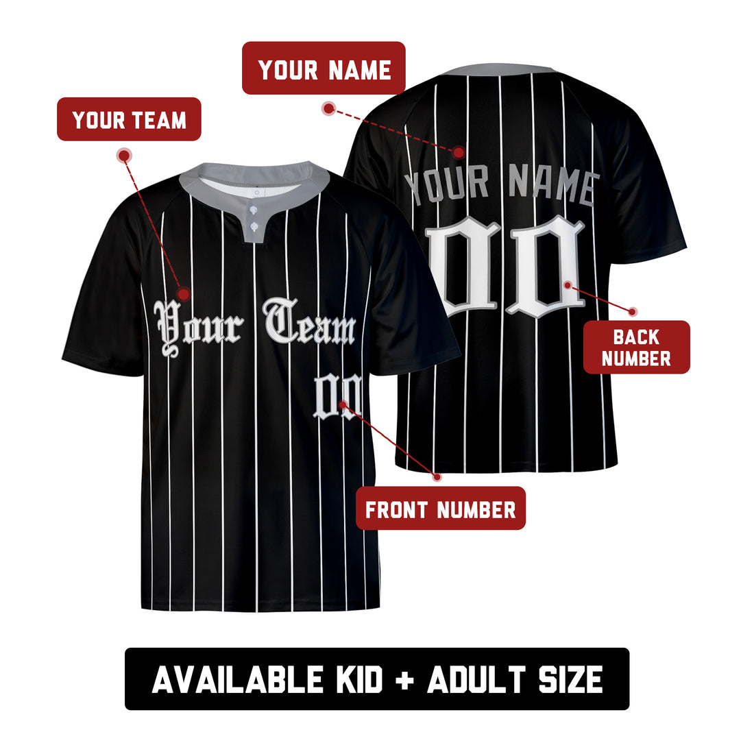 Personalized Chicago White Sox Two-Button Baseball Jersey - City Connect Style, Custom Name & Number-1