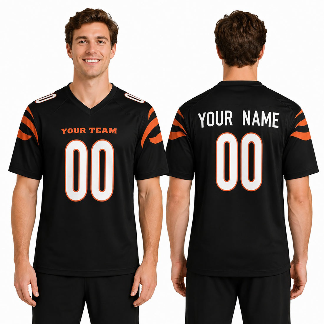 Personalized Cincinnati Bengals Football Jersey - Black Fan Style, Custom Name & Number-1