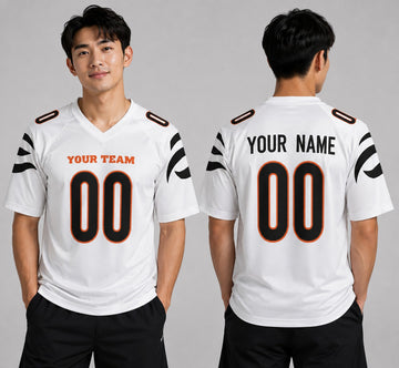 Personalized Cincinnati Bengals Football Jersey - White Fan Style, Custom Name & Number-1