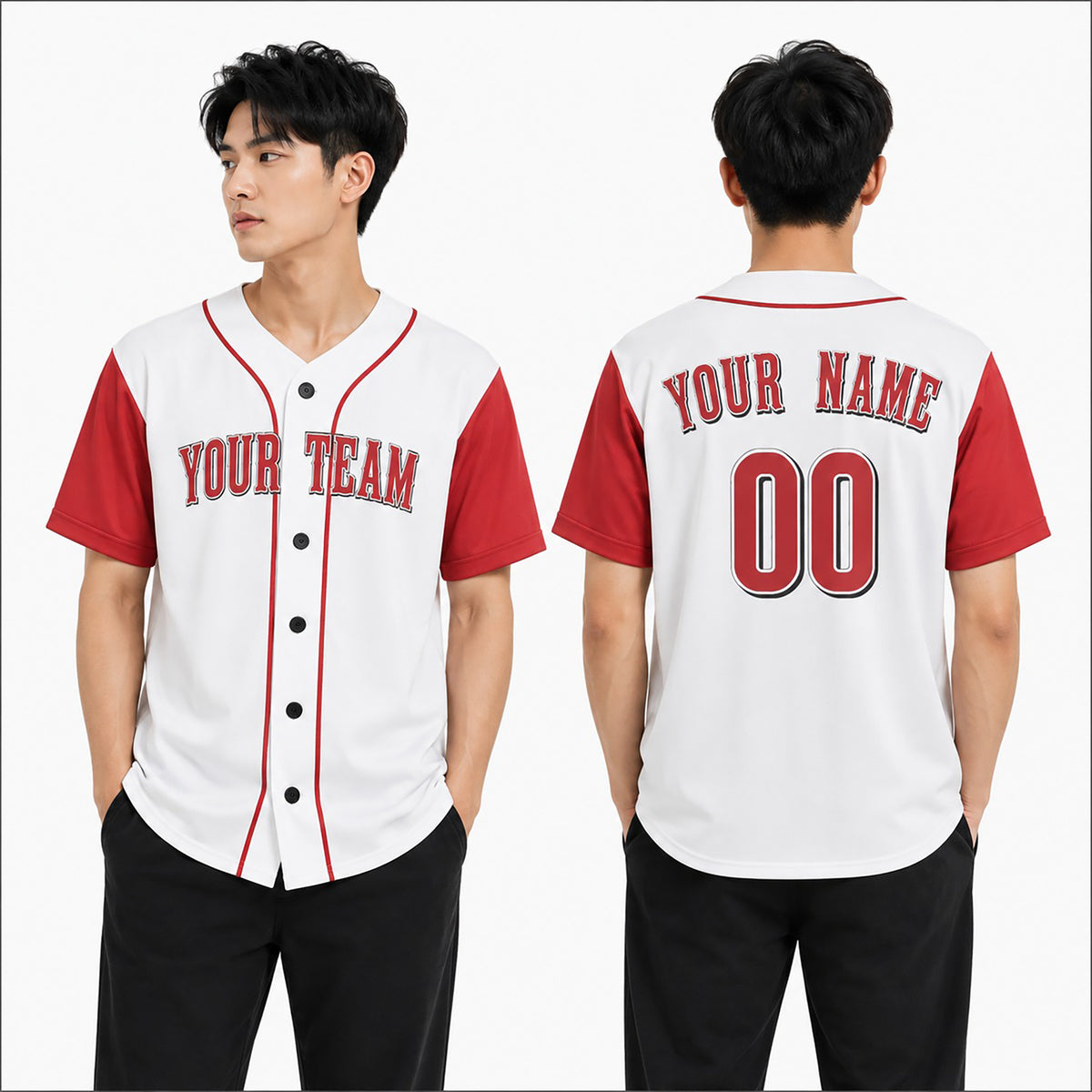 Personalized Cincinnati Reds Baseball Jersey - White Red Birdseye Style, Custom Name & Number-1