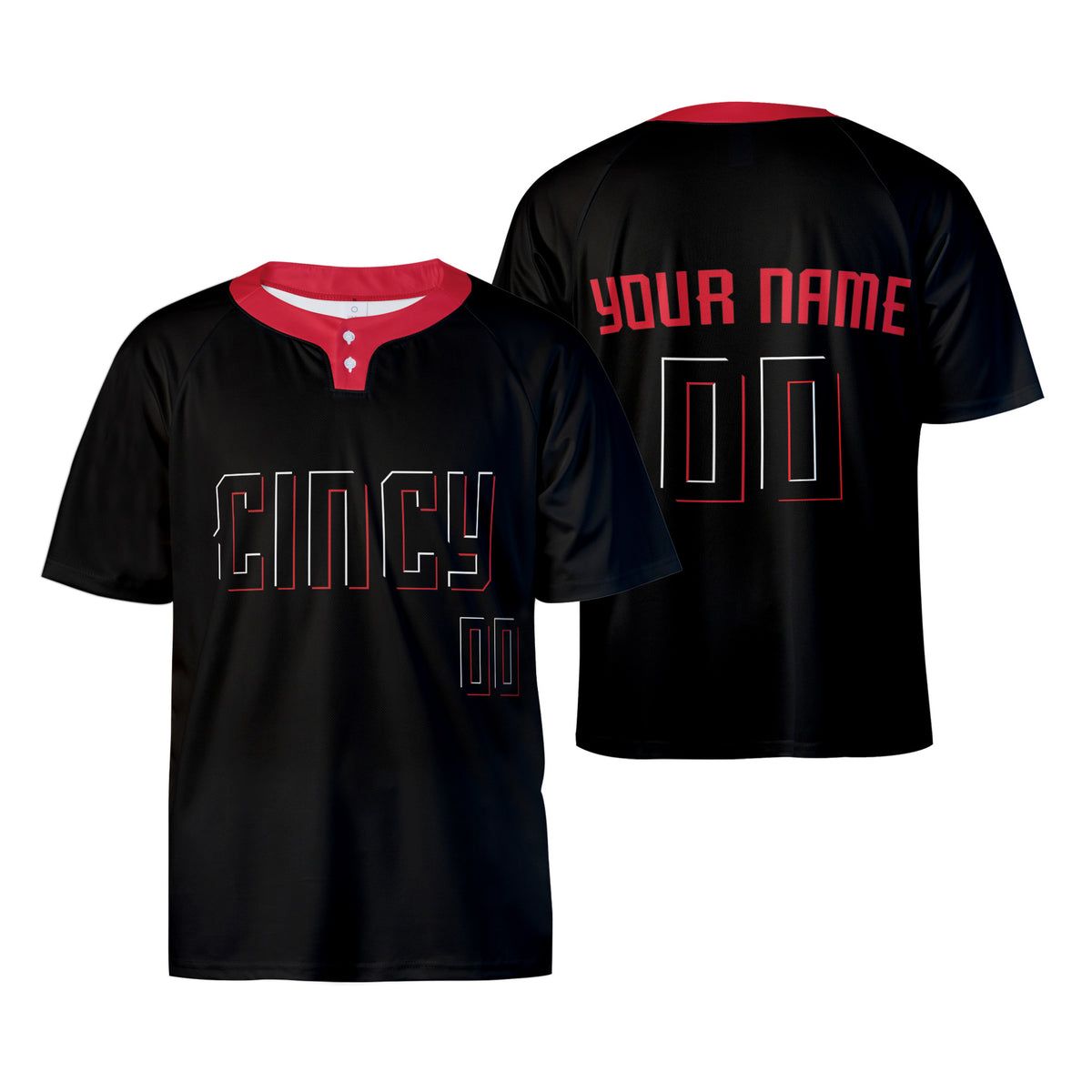 Personalized Cincinnati Reds Cincy Two-Button Baseball Jersey - City Connect Style, Custom Name & Number-3