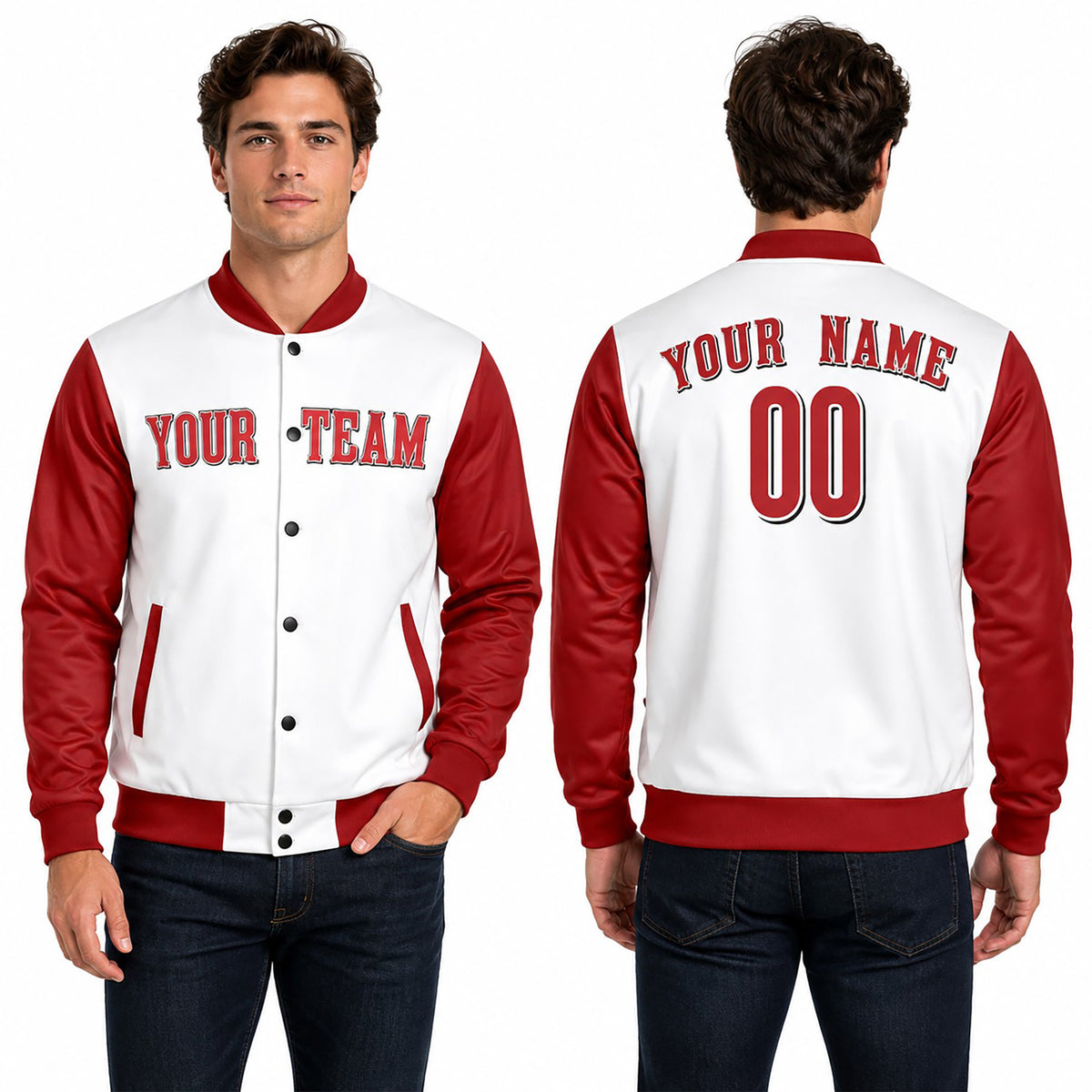 Personalized Cincinnati Reds Varsity Jacket – White Red Home Style, Custom Name & Number-1