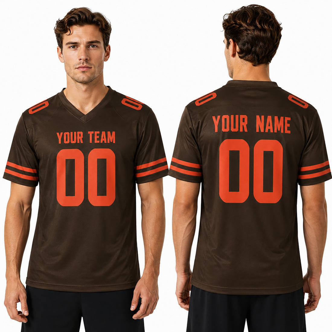 Personalized Cleveland Browns Football Jersey - Brown Alpha Dawg Game Style, Custom Name & Number-1
