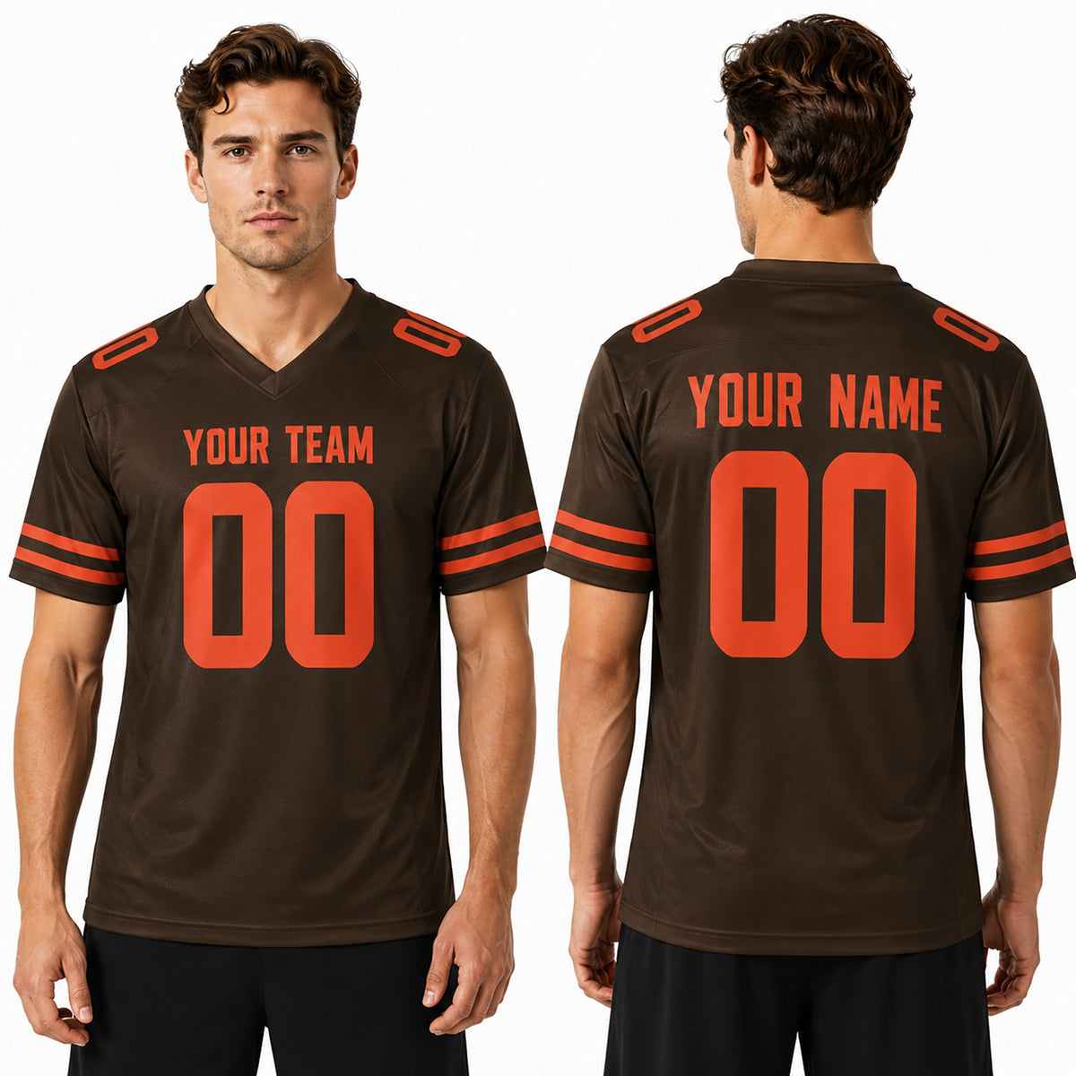 Personalized Cleveland Browns Football Jersey - Brown Alpha Dawg Game Style, Custom Name & Number-1