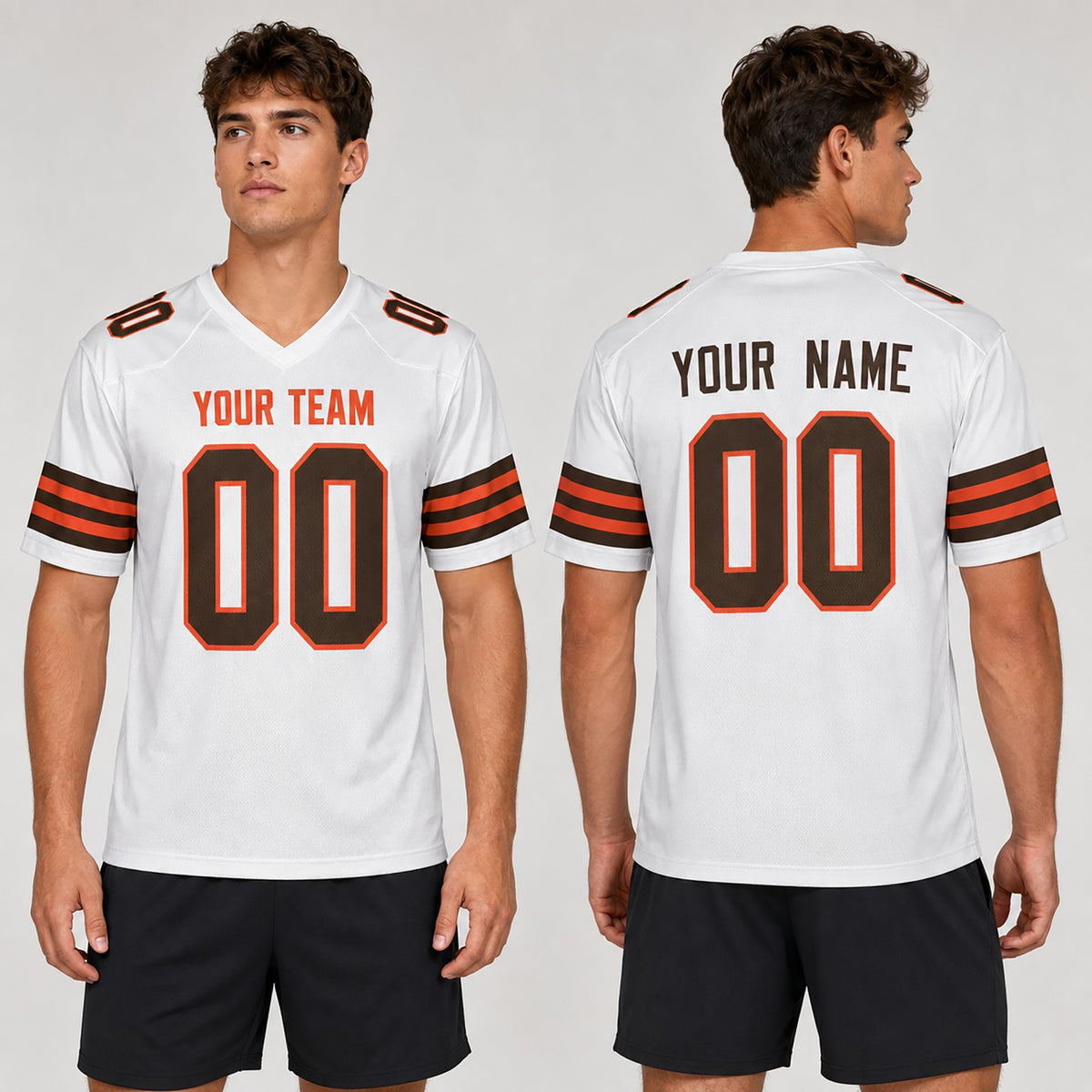 Personalized Cleveland Browns Football Jersey - White Alternate Style, Custom Name & Number-1