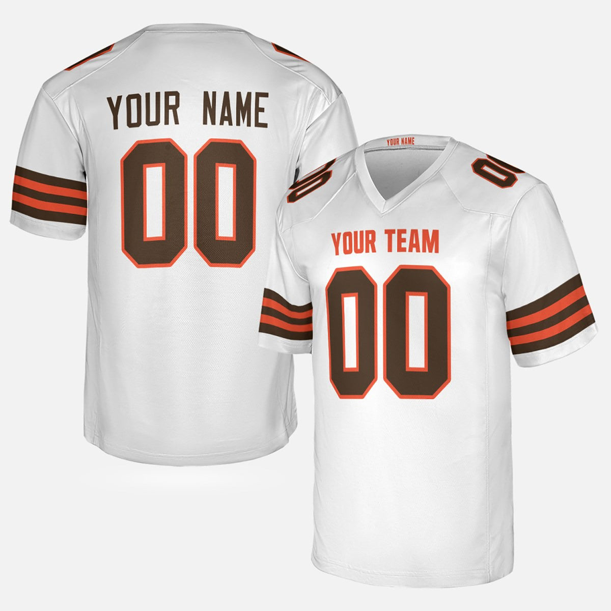 Personalized Cleveland Browns Football Jersey - White Alternate Style, Custom Name & Number-3