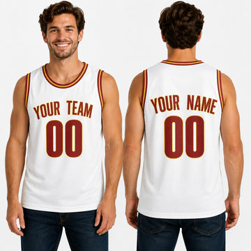 Personalized Cleveland Cavaliers Basketball Jersey - White 2015/16 Hardwood Classics Style, Custom Name & Number-1