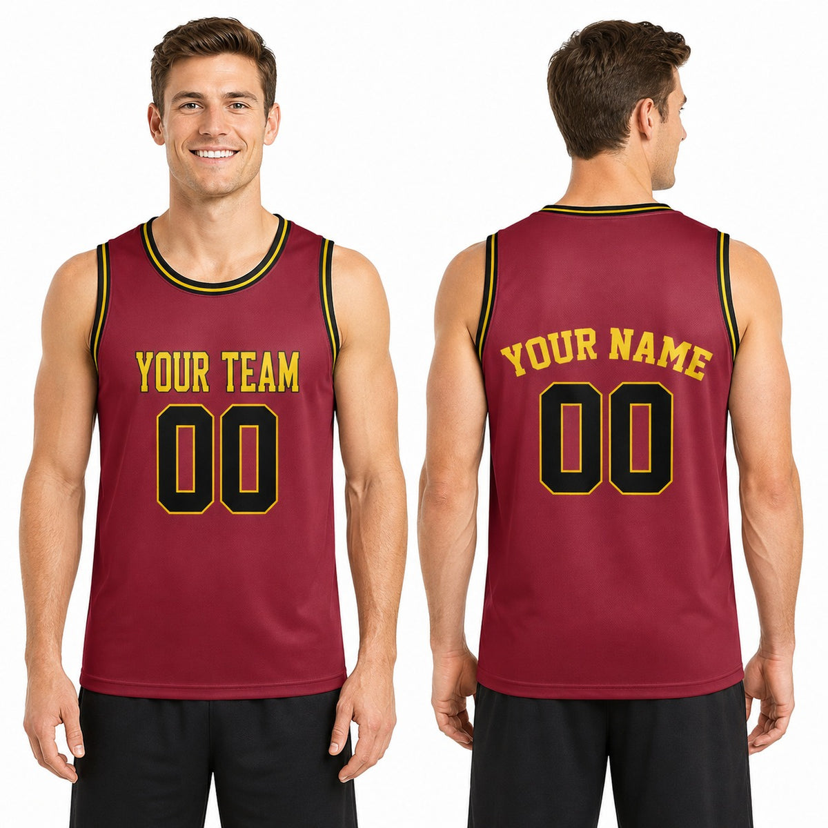 Personalized Cleveland Cavaliers Basketball Jersey - Wine Red Fast Break Icon Style, Custom Name & Number-1