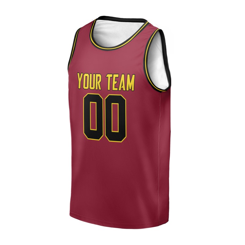 Personalized Cleveland Cavaliers Basketball Jersey - Wine Red Fast Break Icon Style, Custom Name & Number-3