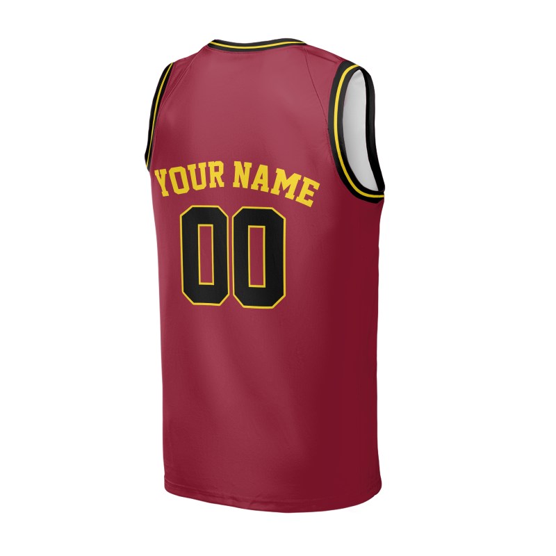 Personalized Cleveland Cavaliers Basketball Jersey - Wine Red Fast Break Icon Style, Custom Name & Number-4