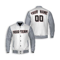Personalized Cleveland Guardians Varsity Jacket – White Gray Road Style, Custom Name & Number-3