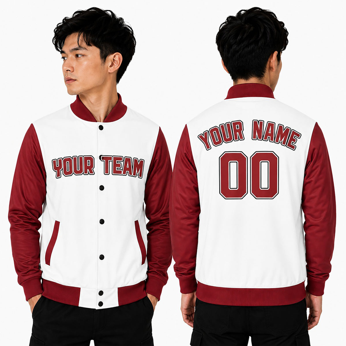 Personalized Cleveland Guardians Varsity Jacket – White Red Home Style, Custom Name & Number-1