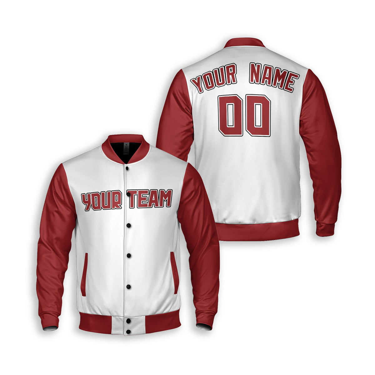 Personalized Cleveland Guardians Varsity Jacket – White Red Home Style, Custom Name & Number-3