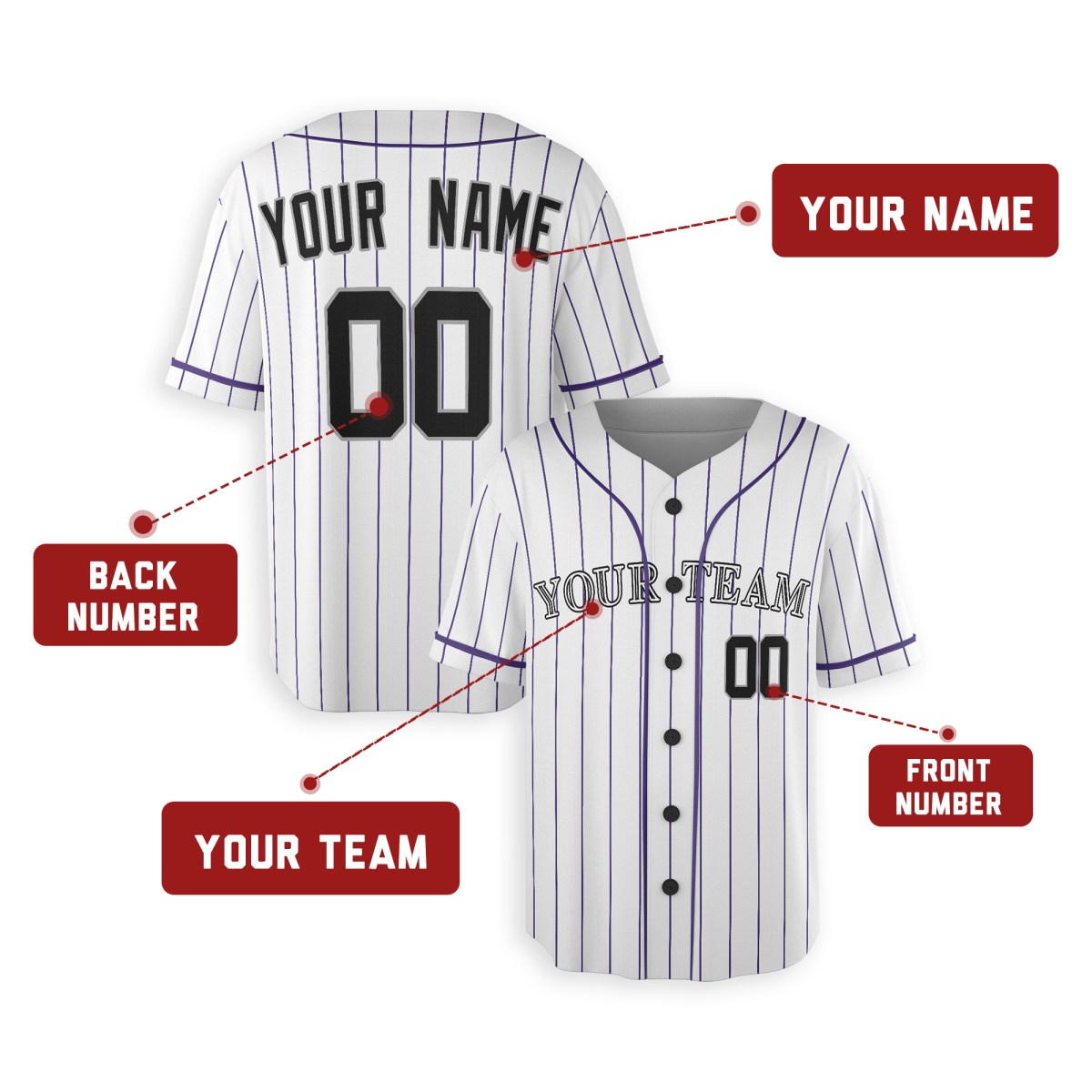 Personalized Colorado Rockies Baseball Jersey - White Home Style, Custom Name & Number-2