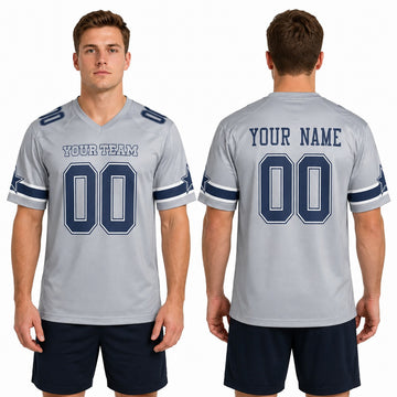 Personalized Dallas Cowboys Football Jersey - Gray Inverted Legend Player Style, Custom Name & Number-1