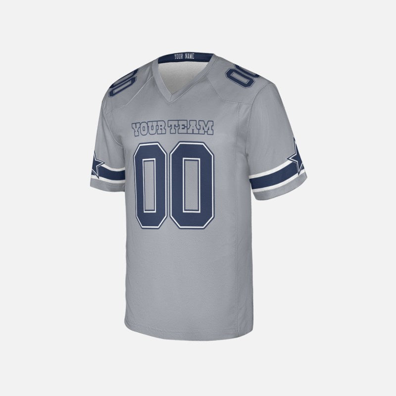 Personalized Dallas Cowboys Football Jersey - Gray Inverted Legend Player Style, Custom Name & Number-4