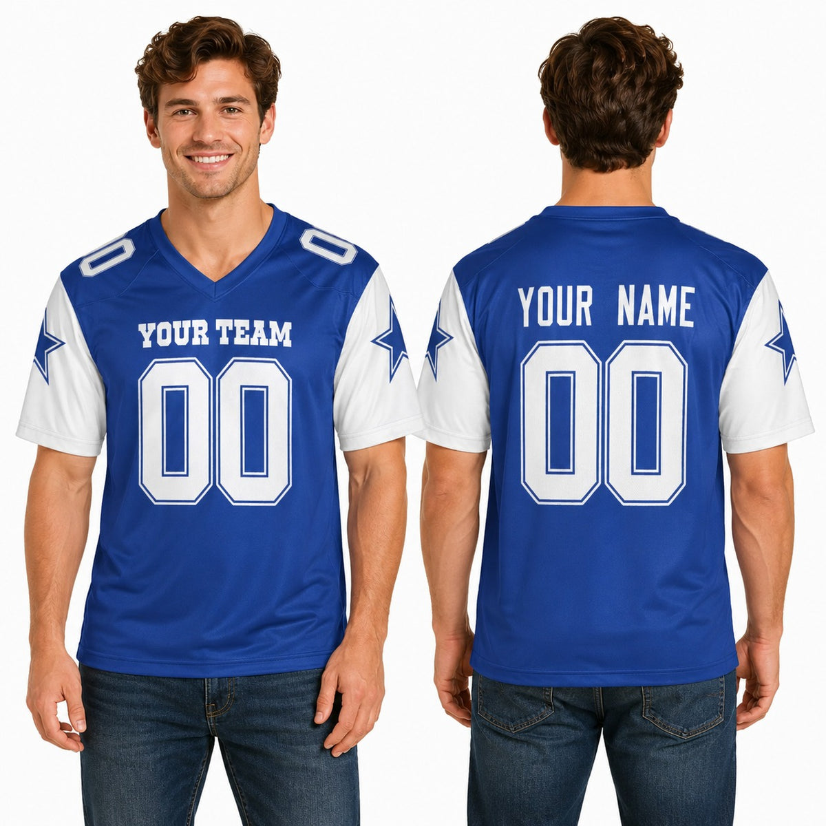 Personalized Dallas Cowboys Football Jersey - Navy Legacy Fan Style, Custom Name & Number-1