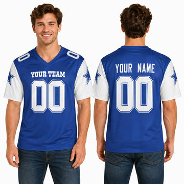 Personalized Dallas Cowboys Football Jersey - Navy Legacy Fan Style, Custom Name & Number-1