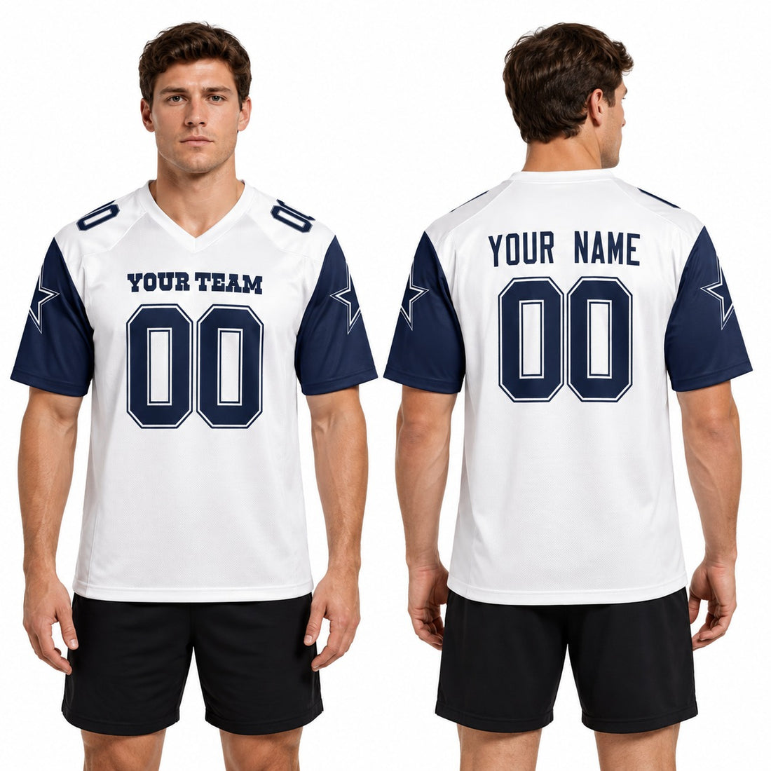 Personalized Dallas Cowboys Football Jersey - White 1996 Throwback Retired Player Style, Custom Name & Number-1