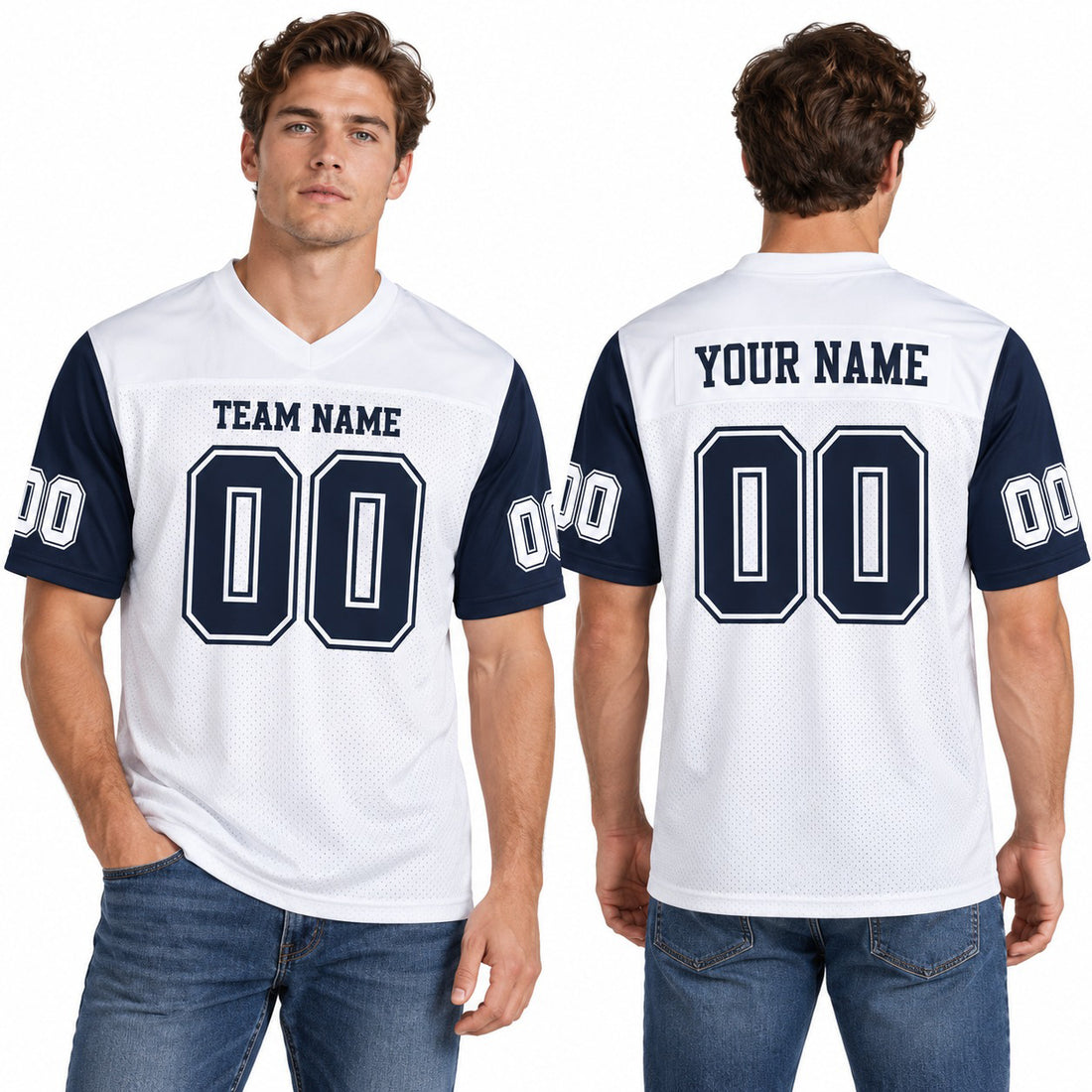 Personalized Dallas Cowboys Football Jersey – White Alternate Style, Custom Name Patch, Team Name, Number & Logo-1