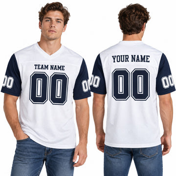 Personalized Dallas Cowboys Football Jersey – White Alternate Style, Custom Name Patch, Team Name, Number & Logo-1