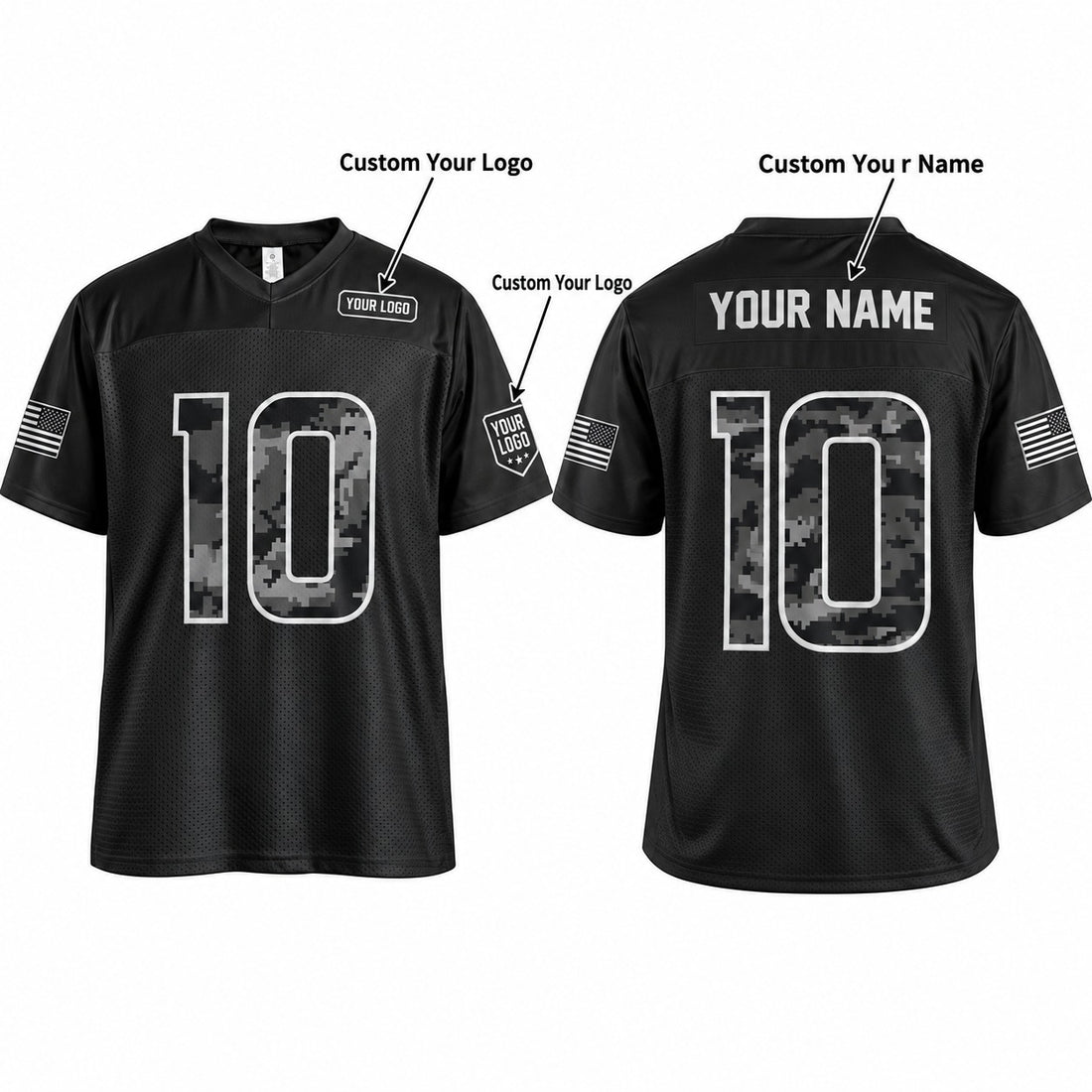 Personalized Denver Broncos 2026 Salute to Service Football Jersey – Black, Custom Name Patch, Team Name, Number & Logo-1
