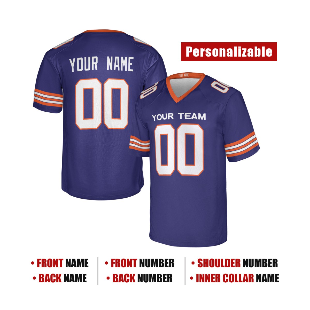 Personalized Denver Broncos Football Jersey - Blue 1998 Throwback Style, Custom Name & Number-2