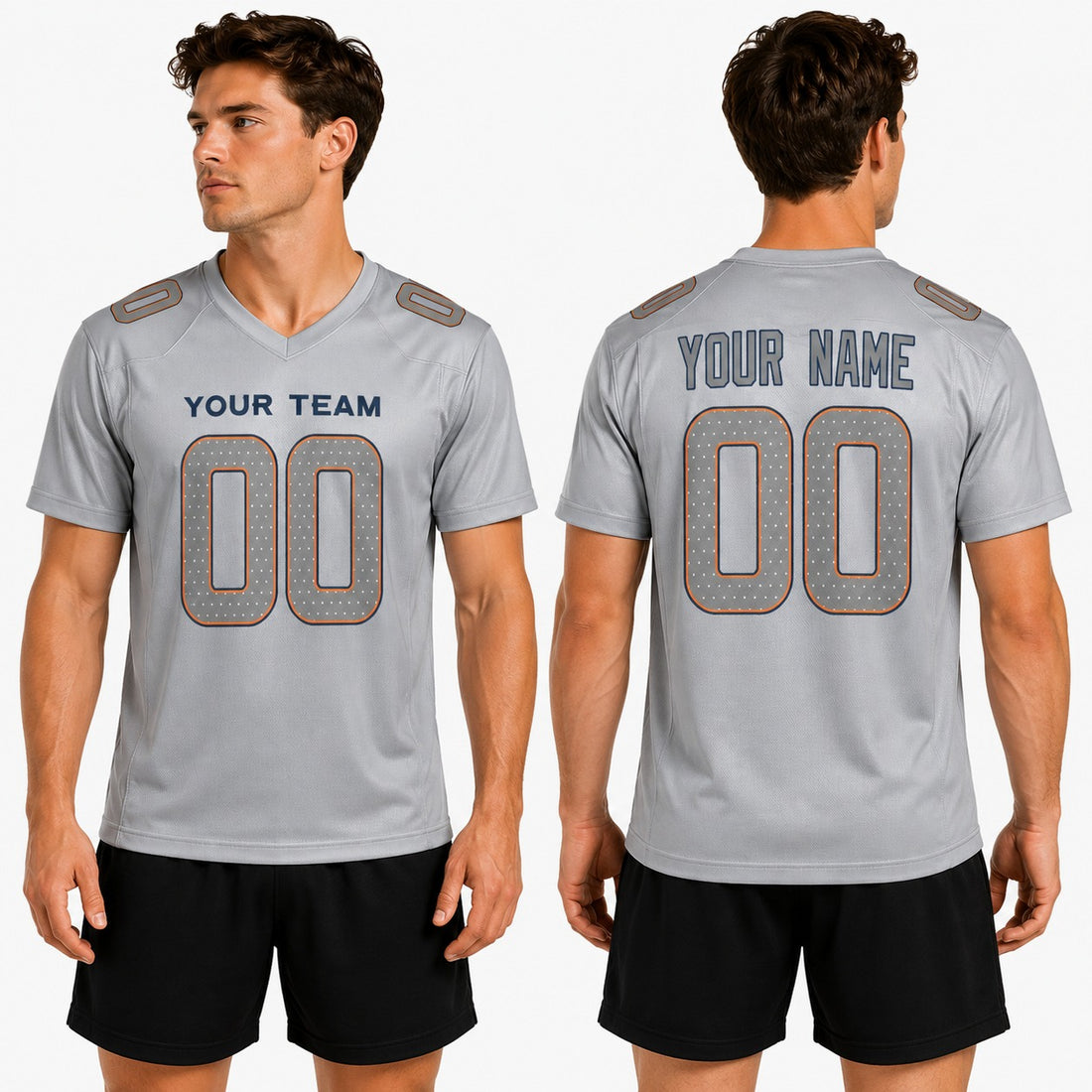 Personalized Denver Broncos Football Jersey - Gray Atmosphere Fashion Style, Custom Name & Number-1