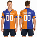 Personalized Denver Broncos Football Jersey - Royal Orange Split 1990 Style, Custom Name & Number-1