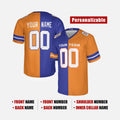 Personalized Denver Broncos Football Jersey - Royal Orange Split 1990 Style, Custom Name & Number-2