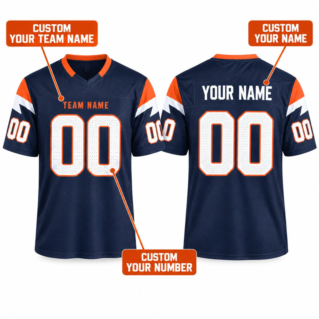 Personalized Denver Broncos Football Jersey – Navy Alternate Vapor F.U.S.E. Limited Style, Custom Name Patch, Team Name, Number & Logo-1