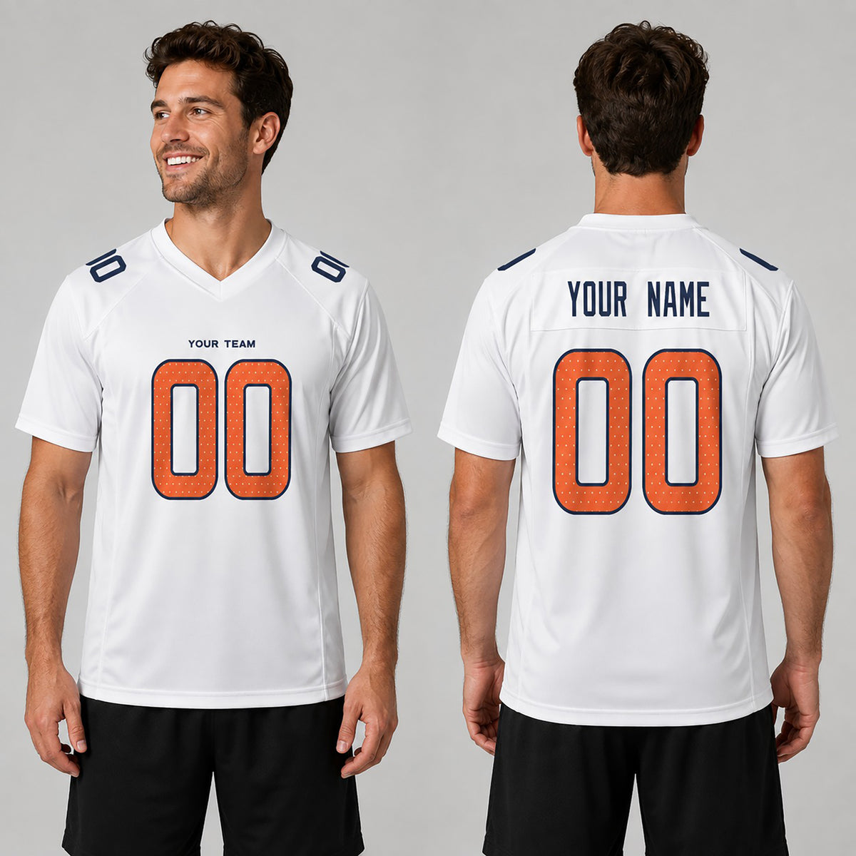 Personalized Denver Broncos Football Jersey – White Fashion Game Style, Custom Name & Number-1