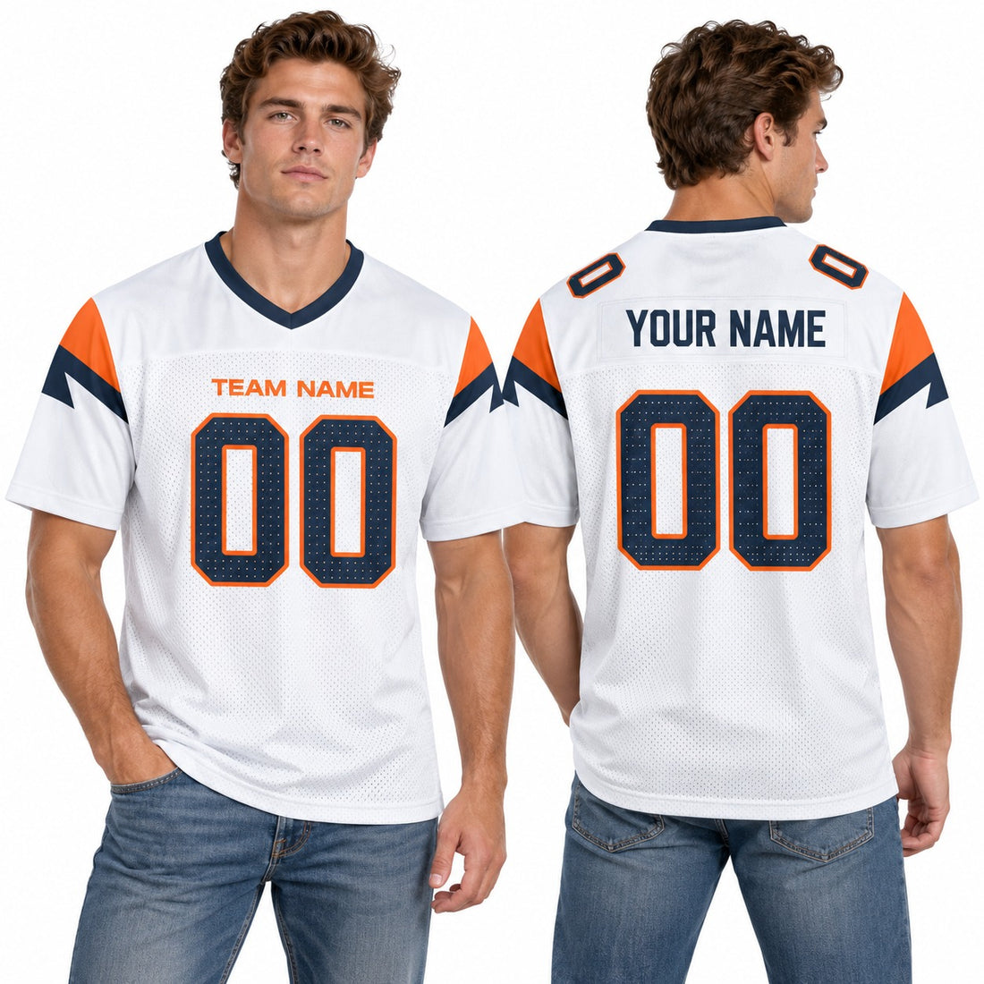Personalized Denver Broncos Football Jersey – White Vapor F.U.S.E. Limited Style, Custom Name Patch, Team Name, Number & Logo-1