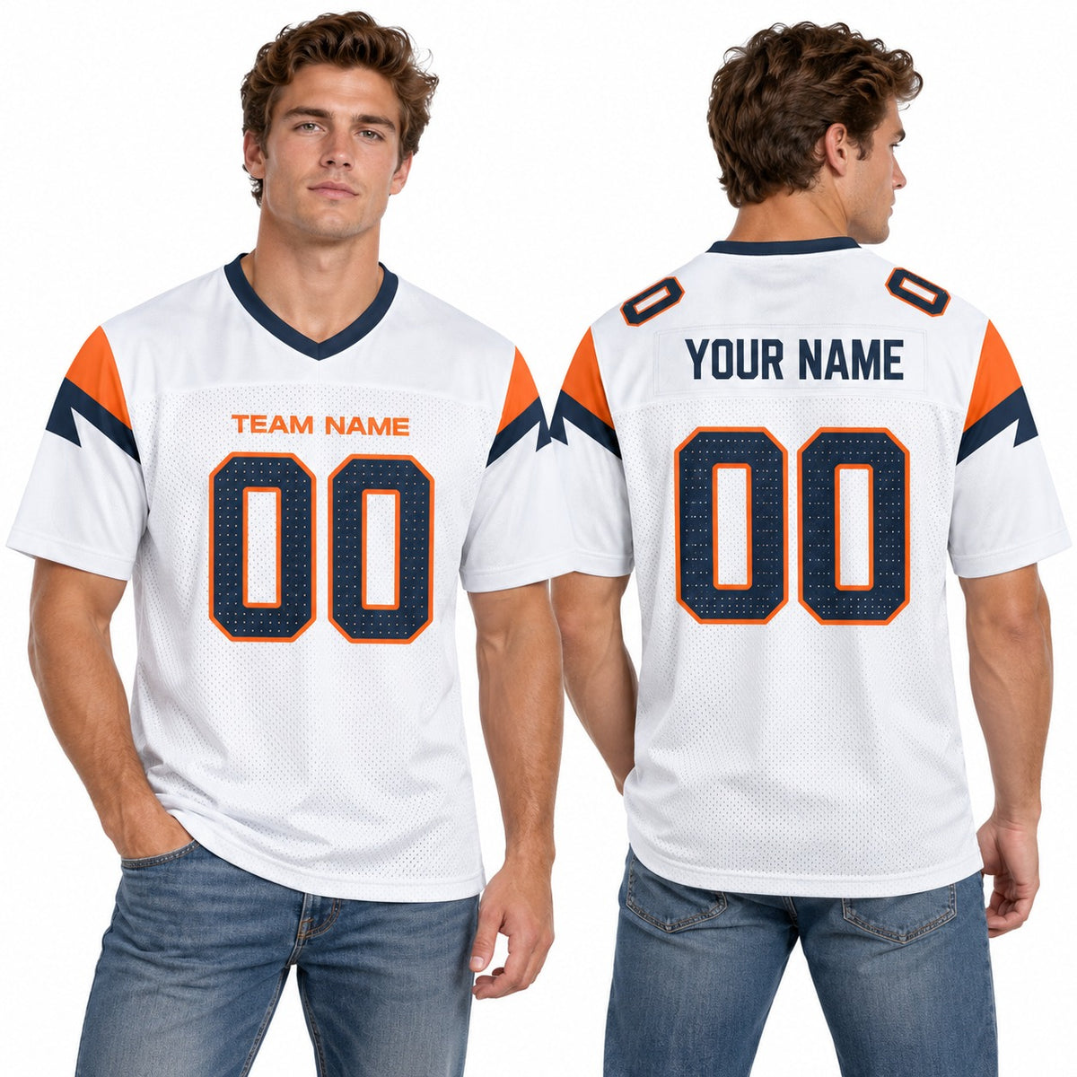 Personalized Denver Broncos Football Jersey – White Vapor F.U.S.E. Limited Style, Custom Name Patch, Team Name, Number & Logo-1