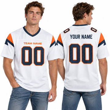 Personalized Denver Broncos Football Jersey – White Vapor F.U.S.E. Limited Style, Custom Name Patch, Team Name, Number & Logo-1