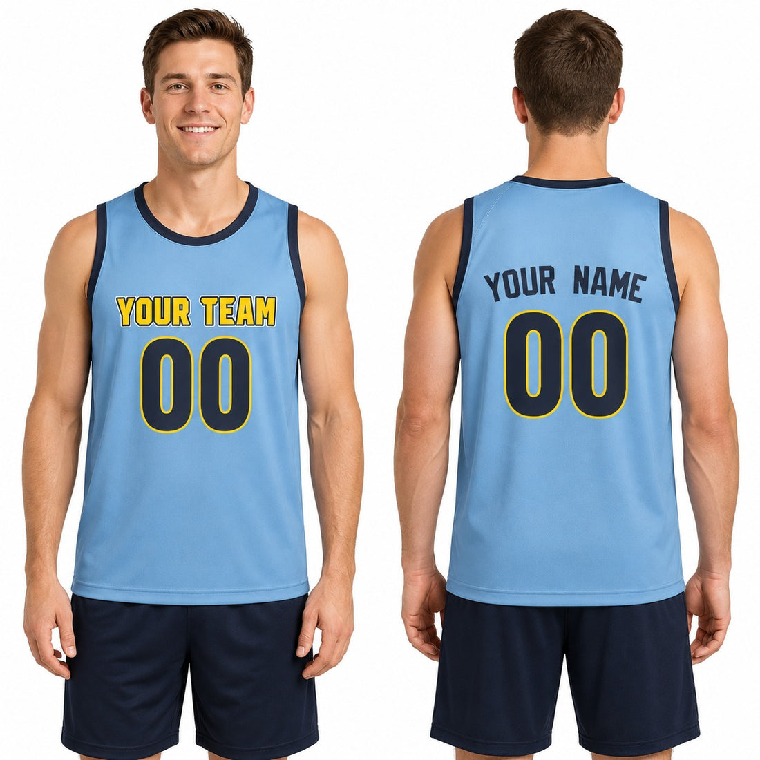 Personalized Denver Nuggets Basketball Jersey - Light Blue 2016/17 Swingman Style, Custom Name & Number-1