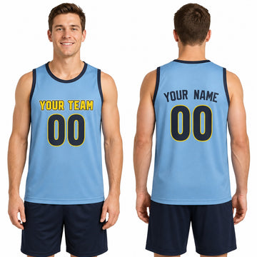 Personalized Denver Nuggets Basketball Jersey - Light Blue 2016/17 Swingman Style, Custom Name & Number-1