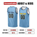 Personalized Denver Nuggets Basketball Jersey - Light Blue 2016/17 Swingman Style, Custom Name & Number-2