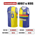Personalized Denver Nuggets Basketball Jersey - Yellow Blue 1991/92 Hardwood Classics Split Swingman Style, Custom Name & Number-2