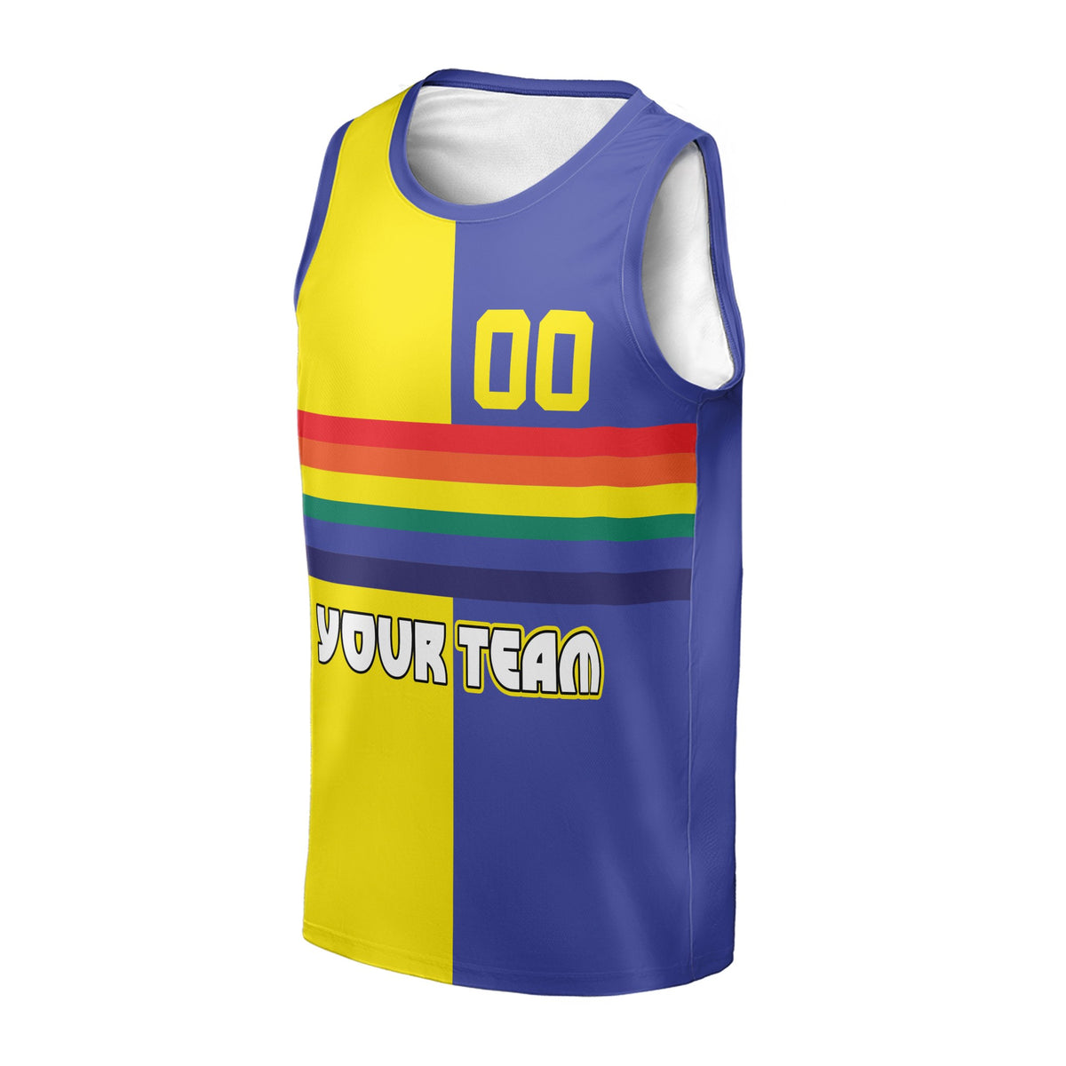 Personalized Denver Nuggets Basketball Jersey - Yellow Blue 1991/92 Hardwood Classics Split Swingman Style, Custom Name & Number-3