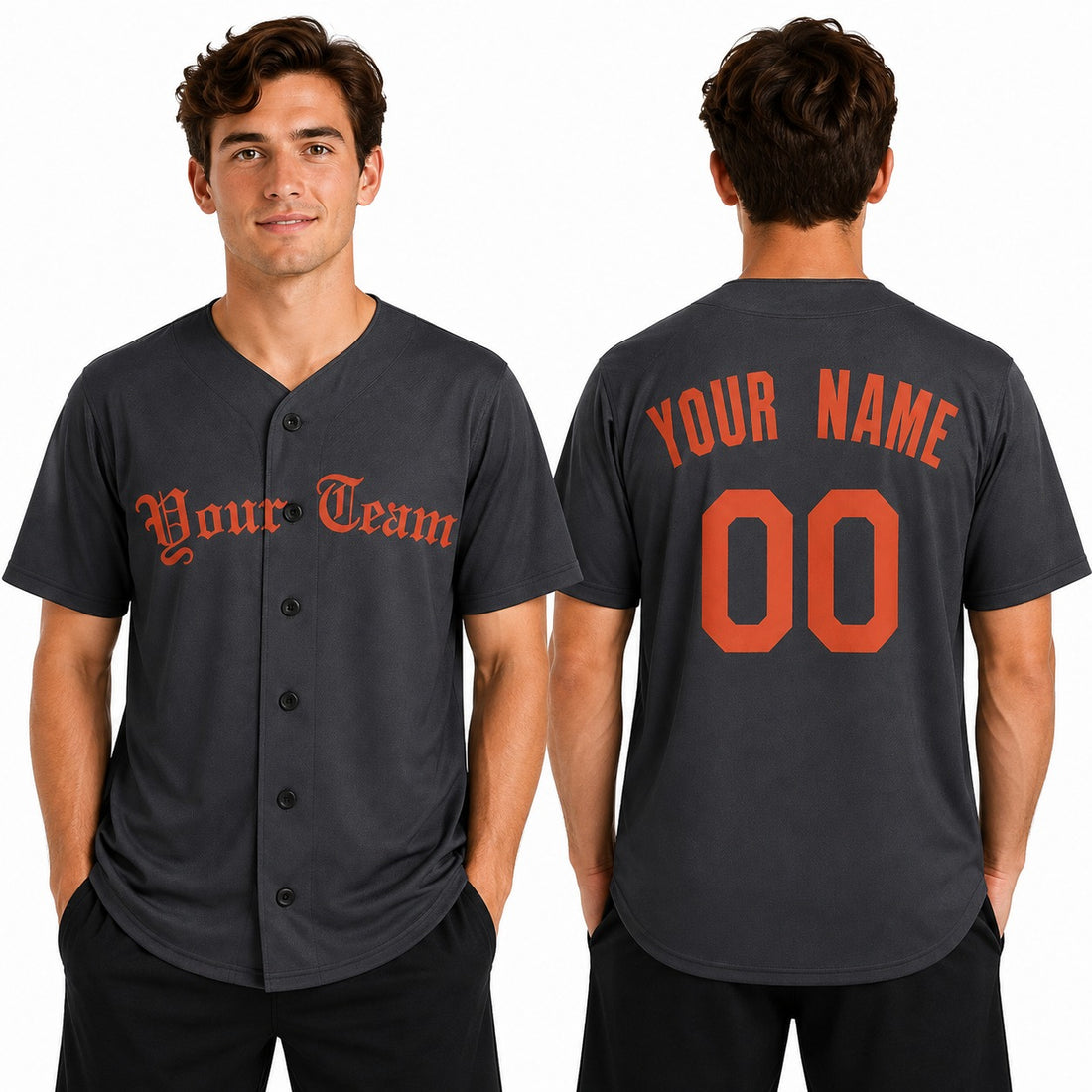Personalized Detroit Lions Baseball Jersey - Black Alternate Style 2, Custom Name & Number-1