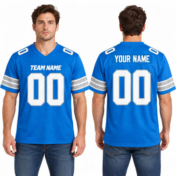Personalized Detroit Lions Football Jersey – Blue Vapor F.U.S.E. Limited Style, Custom Name Patch, Team Name, Number & Logo-1