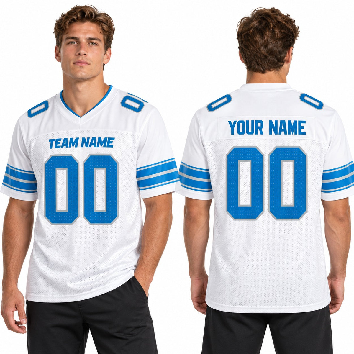 Personalized Detroit Lions Football Jersey – White Vapor F.U.S.E. Limited Style, Custom Name Patch, Team Name, Number & Logo-1