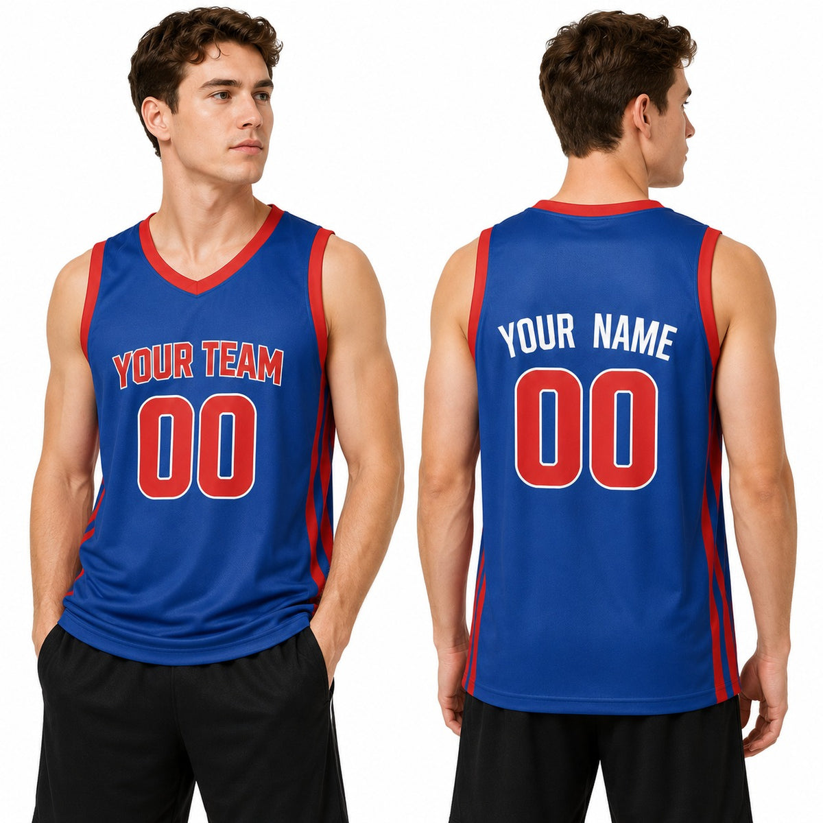 Personalized Detroit Pistons Basketball Jersey - Blue Swingman Icon Style, Custom Name & Number-1