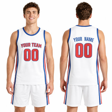 Personalized Detroit Pistons Basketball Jersey - White Swingman Association Style, Custom Name & Number-1
