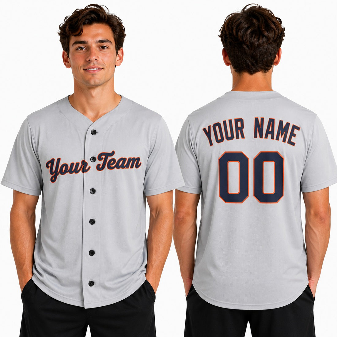 Personalized Detroit Tigers Baseball Jersey - Gray Road Style, Custom Name & Number-1