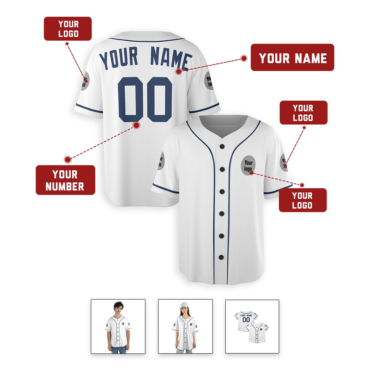 Personalized Detroit Tigers Baseball Jersey - White Fan Style, Custom Name & Number-2