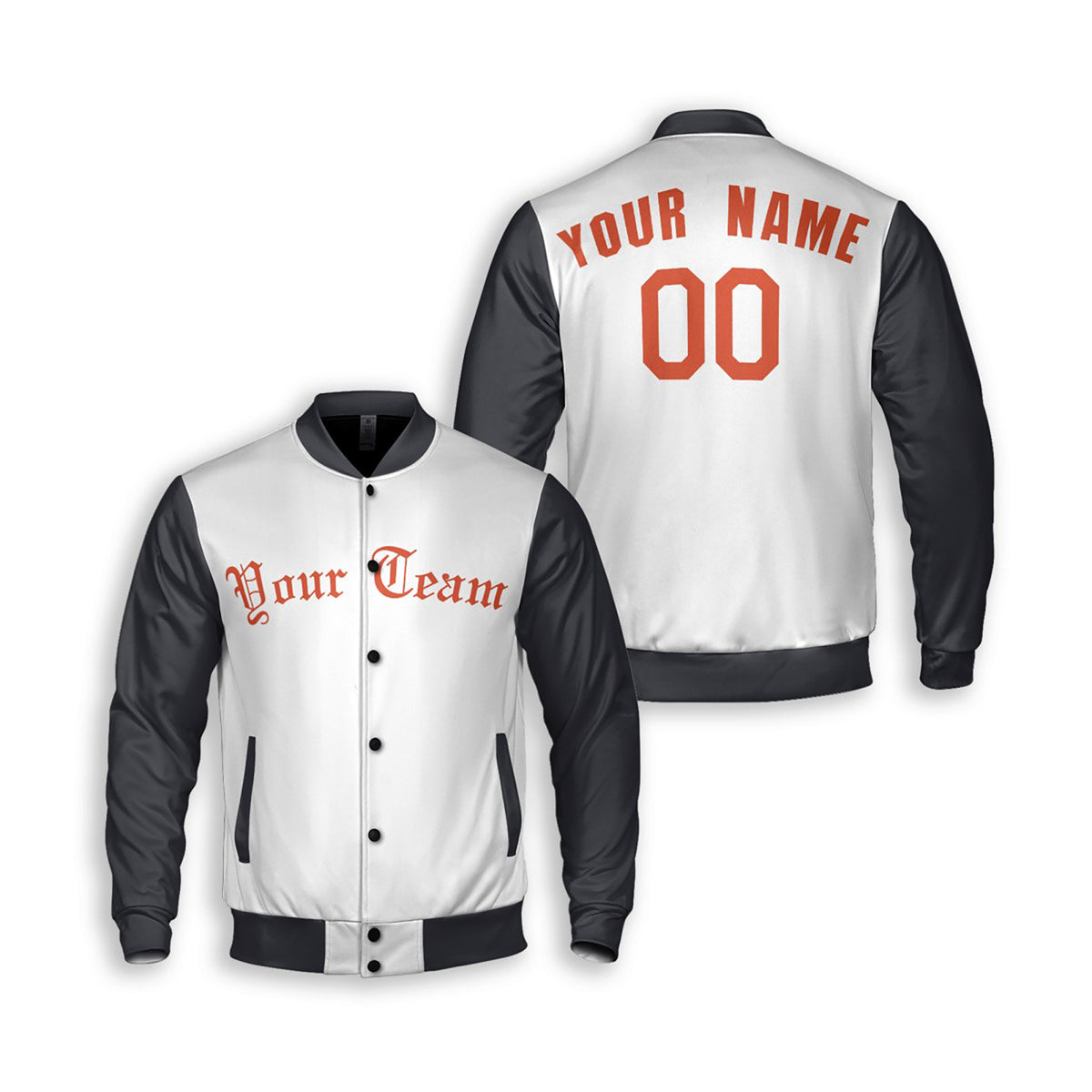 Personalized Detroit Tigers Varsity Jacket – White Black Alternate Style, Custom Name & Number-3