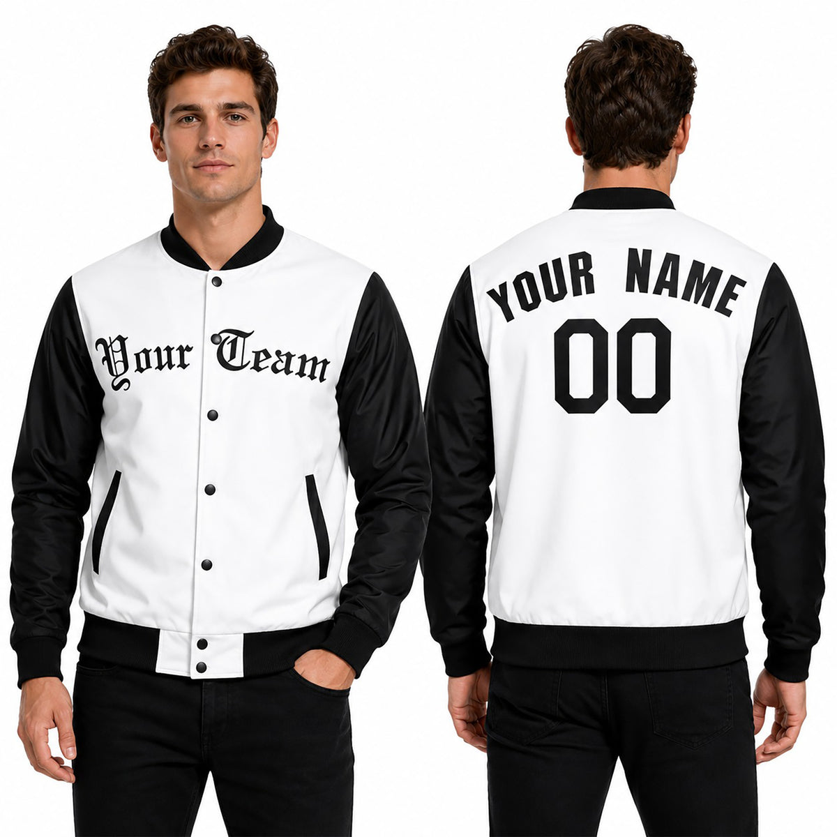 Personalized Detroit Tigers Varsity Jacket – White Black Home Style, Custom Name & Number-1