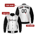 Personalized Detroit Tigers Varsity Jacket – White Black Home Style, Custom Name & Number-2